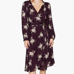 Velvet by Graham & Spencer Purple Floral Wrap Dress